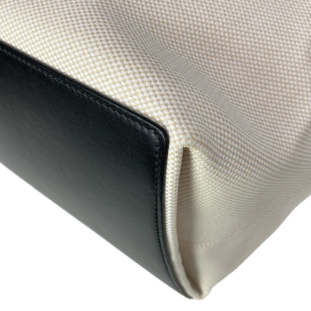 Christian Dior DIOR/ChristianDior Toujours Tote Bag Cream Black Canvas Leather - Picture 9 of 16